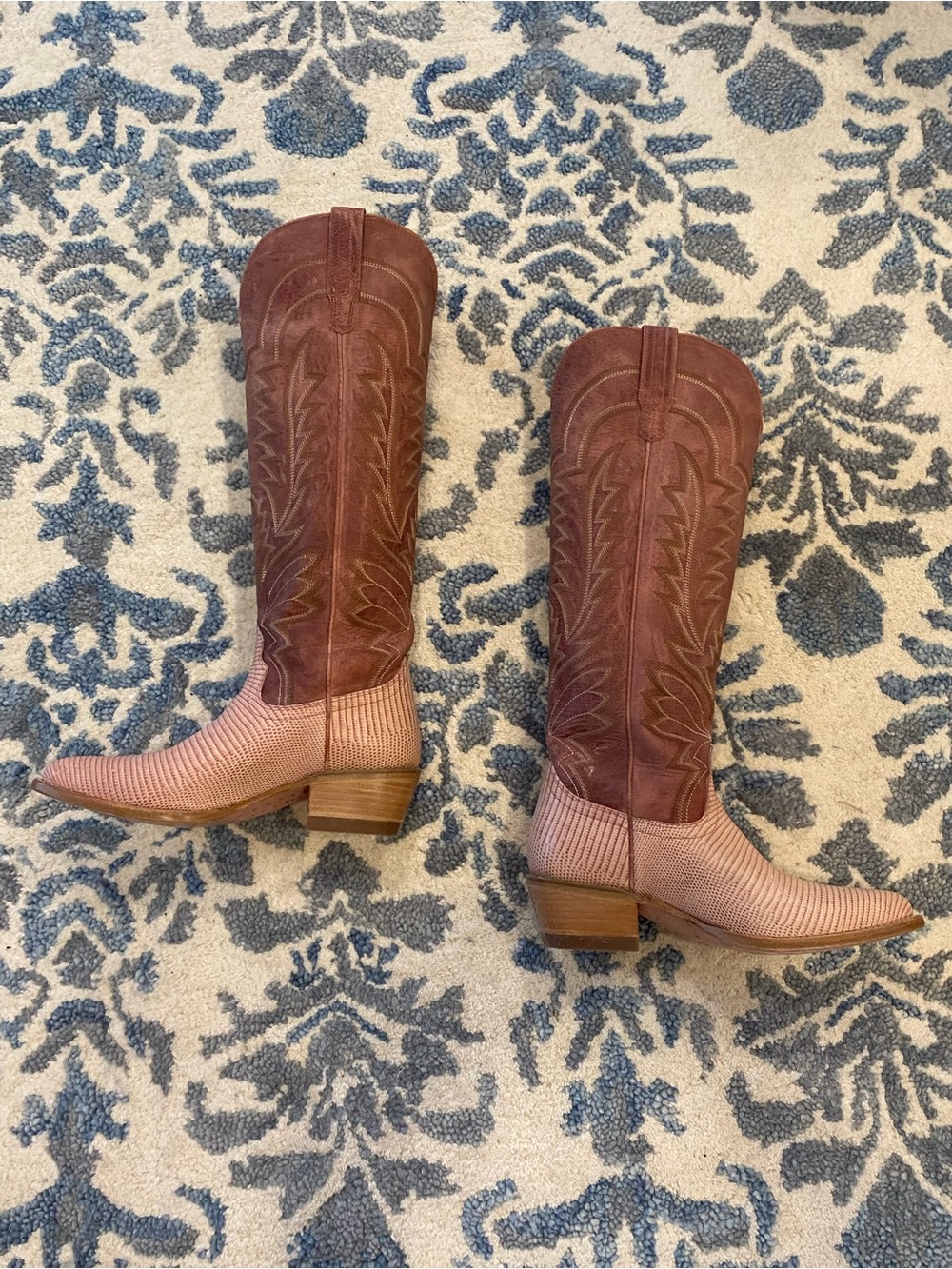 Tecovas Pink Abby Frost Boots 6.5